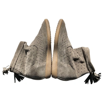 Pre-owned Isabel Marant Basley Grey Suede Ankle Boots