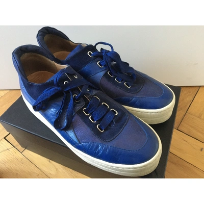 Pre-owned Schumacher Blue Leather Trainers