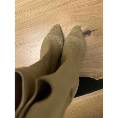 Pre-owned Yeezy Beige Cloth Boots