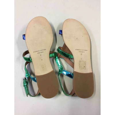 Pre-owned Sigerson Morrison Metallic Patent Leather Sandals