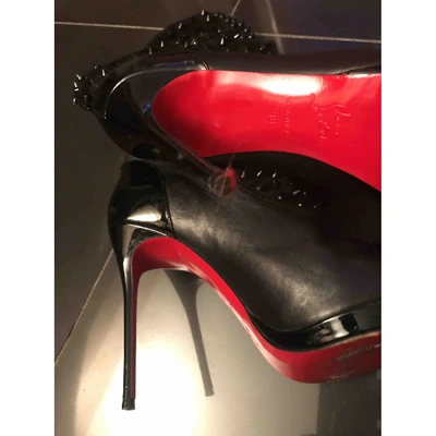 Pre-owned Christian Louboutin Leather Ankle Boots In Black