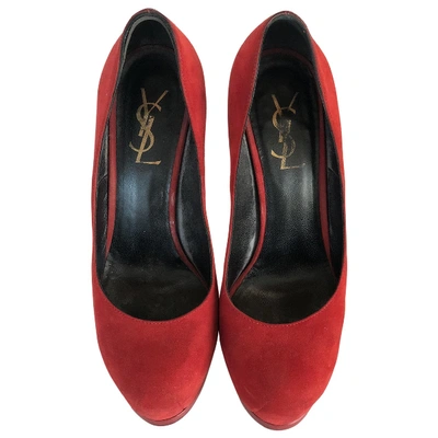 Pre-owned Saint Laurent Heels In Red