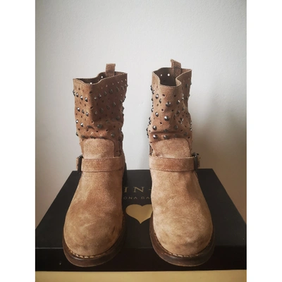 Pre-owned Twinset Camel Leather Boots