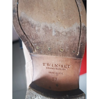 Pre-owned Twinset Camel Leather Boots