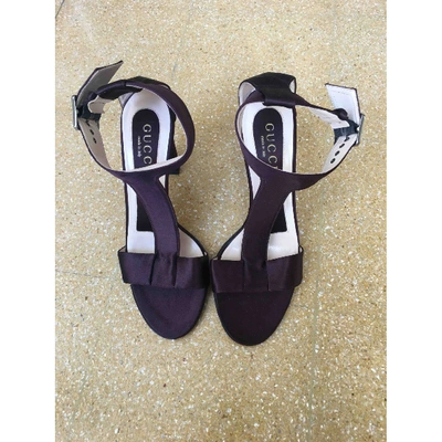 Pre-owned Gucci Cloth Sandals In Purple