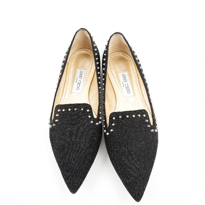 Pre-owned Jimmy Choo Black Cloth Flats