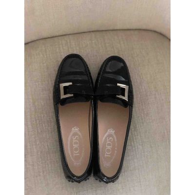 Pre-owned Tod's Black Patent Leather Espadrilles