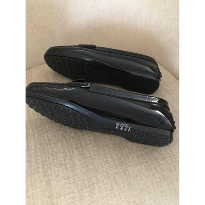 Pre-owned Tod's Black Patent Leather Espadrilles