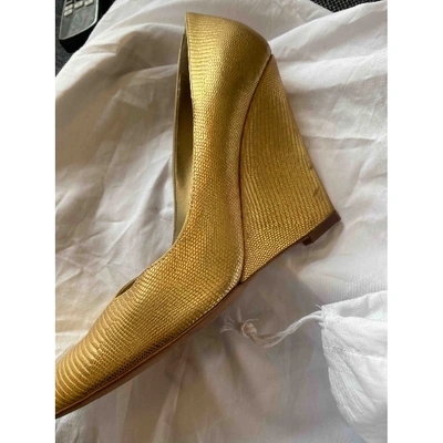 Pre-owned Giuseppe Zanotti Gold Leather Heels