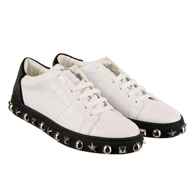 Pre-owned Philipp Plein Leather Trainers In White