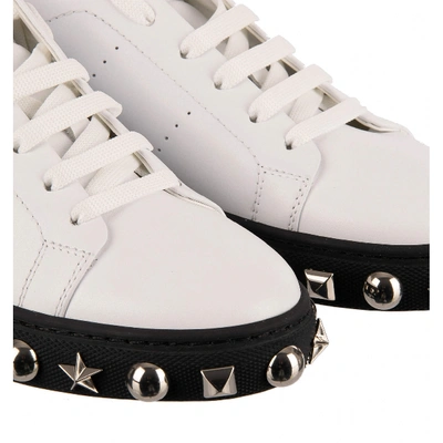 Pre-owned Philipp Plein Leather Trainers In White