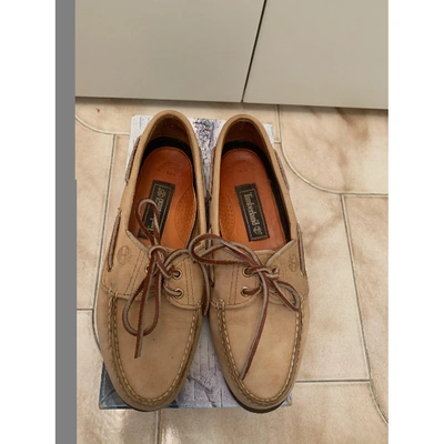 Pre-owned Timberland Beige Leather Flats