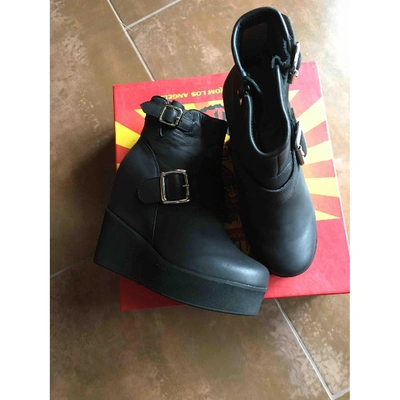 Pre-owned Jeffrey Campbell Leather Ankle Boots In Black