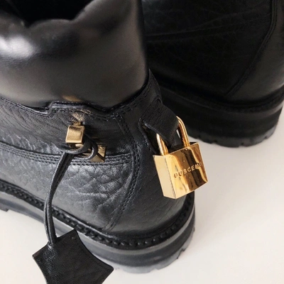 Pre-owned Buscemi Leather Biker Boots In Black