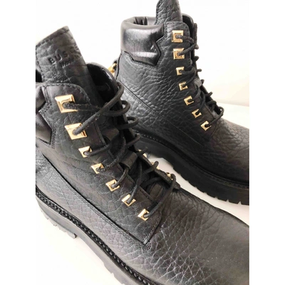 Pre-owned Buscemi Leather Biker Boots In Black