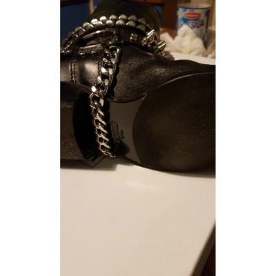 Pre-owned Moschino Black Leather Boots