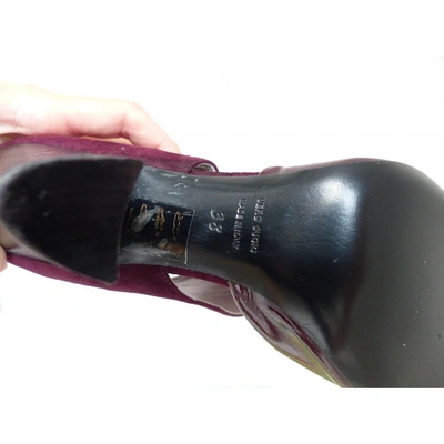 Pre-owned Atelier Mercadal Patent Leather Heels In Burgundy