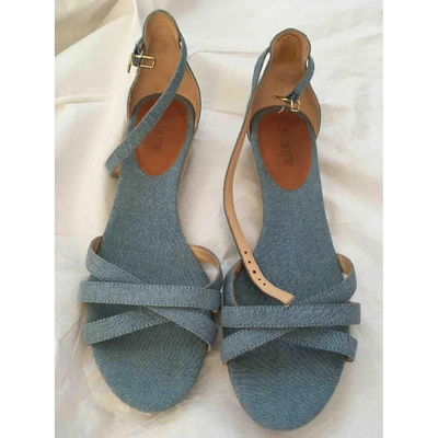 Pre-owned Jcrew Cloth Sandal In Blue
