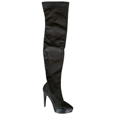 Pre-owned Lanvin Leather Boots In Black