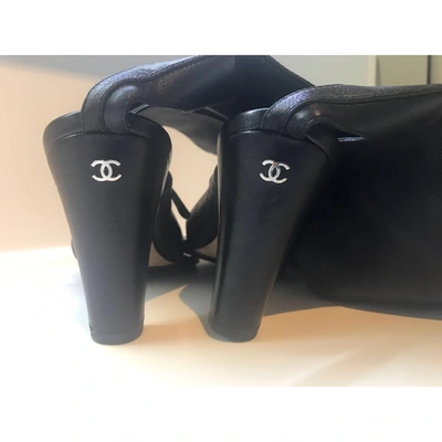 Pre-owned Chanel Black Leather Boots