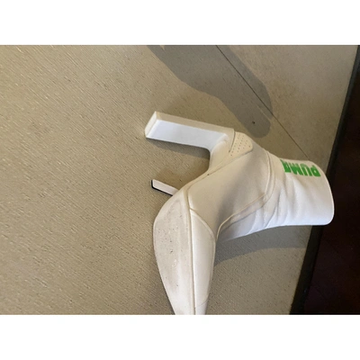Pre-owned Fenty X Puma White Leather Ankle Boots