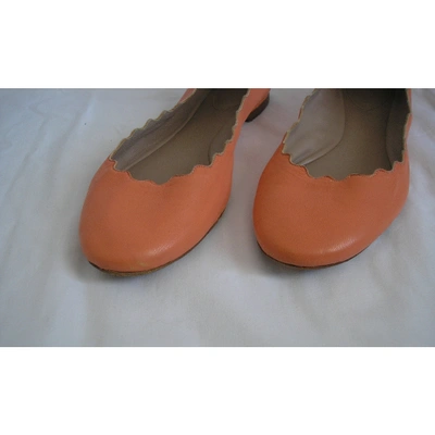 Pre-owned Chloé Lauren Leather Ballet Flats