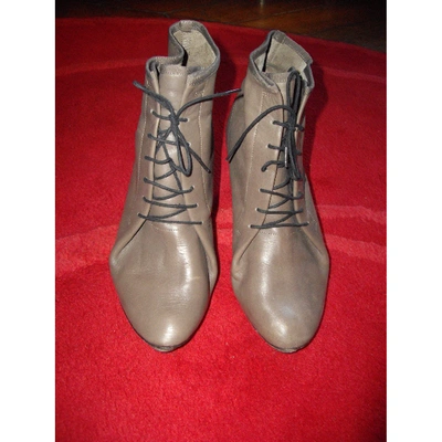 Pre-owned Repetto Grey Leather Ankle Boots