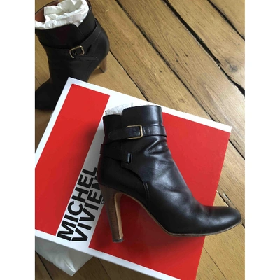 Pre-owned Michel Vivien Black Leather Ankle Boots