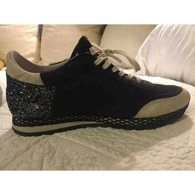 Pre-owned Philippe Model Glitter Trainers In Black