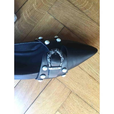Pre-owned Pinko Black Leather Flats