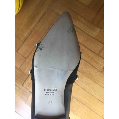 Pre-owned Pinko Black Leather Flats
