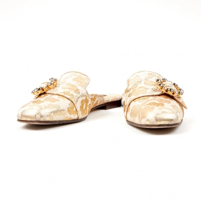 Pre-owned Dolce & Gabbana Gold Cloth Mules & Clogs