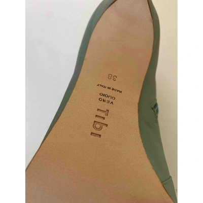 Pre-owned Tibi Leather Ankle Boots In Green