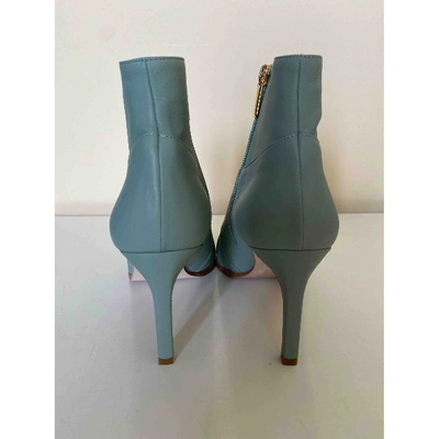 Pre-owned Tibi Leather Ankle Boots In Green