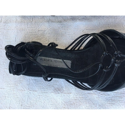Pre-owned Alberta Ferretti Leather Mules In Black