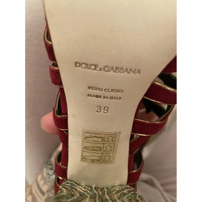 Pre-owned Dolce & Gabbana Sandal In Burgundy