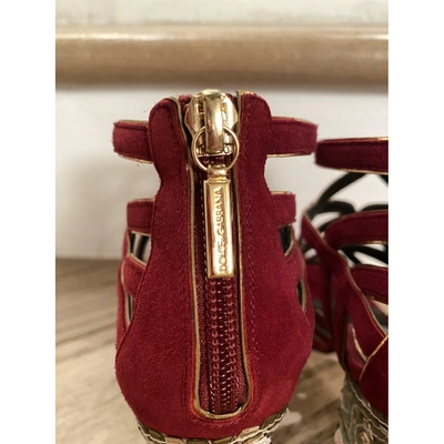 Pre-owned Dolce & Gabbana Sandal In Burgundy