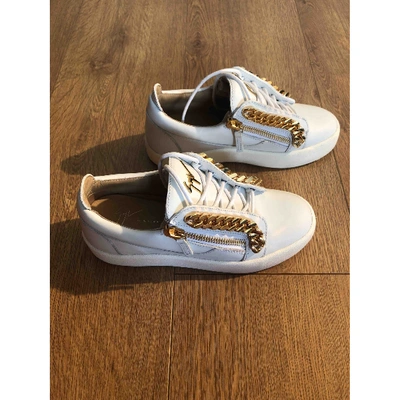 Pre-owned Giuseppe Zanotti Nicki Leather Trainers In White