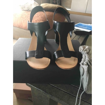 Pre-owned Roberto Collina Leather Sandals In Black