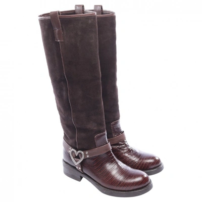 Pre-owned Twinset Brown Leather Boots