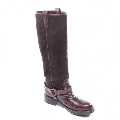 Pre-owned Twinset Brown Leather Boots