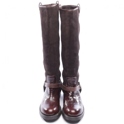 Pre-owned Twinset Brown Leather Boots
