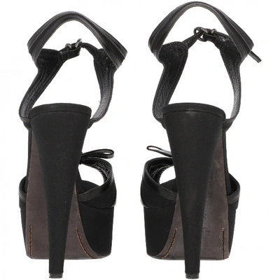 Pre-owned Giambattista Valli Leather Sandals In Black