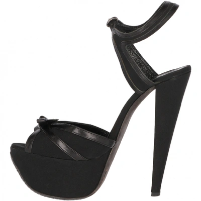 Pre-owned Giambattista Valli Leather Sandals In Black