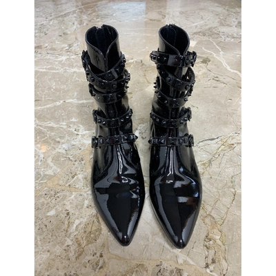 Pre-owned Philosophy Di Lorenzo Serafini Leather Ankle Boots In Black