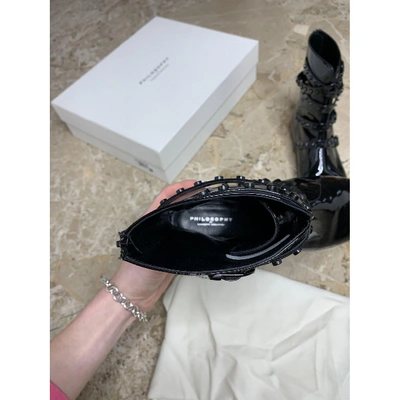 Pre-owned Philosophy Di Lorenzo Serafini Leather Ankle Boots In Black