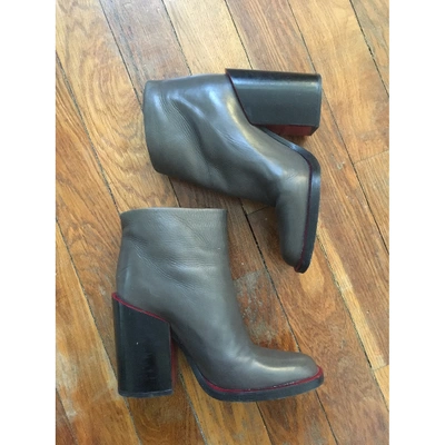 Pre-owned Jil Sander Grey Leather Ankle Boots