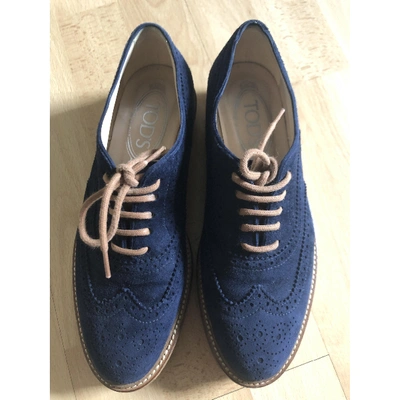 Pre-owned Tod's Lace Ups In Blue