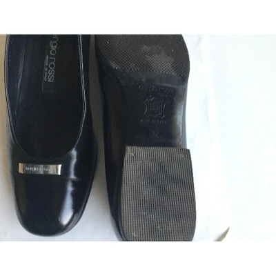 Pre-owned Sergio Rossi Leather Ballet Flats In Black