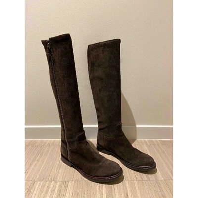 Pre-owned Miu Miu Boots In Brown